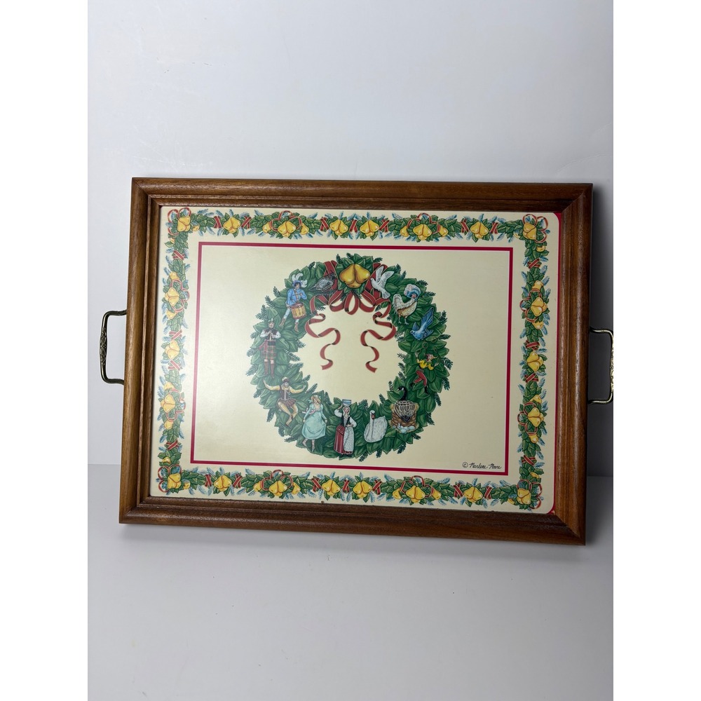 Vintage Pimpernel 12 Days of Christmas Wood Serving Tray Marlene Moore England